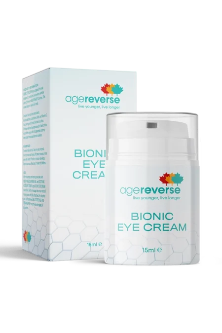 Bionic Eye Cream with caffeine and peptides for under-eye rejuvenation.