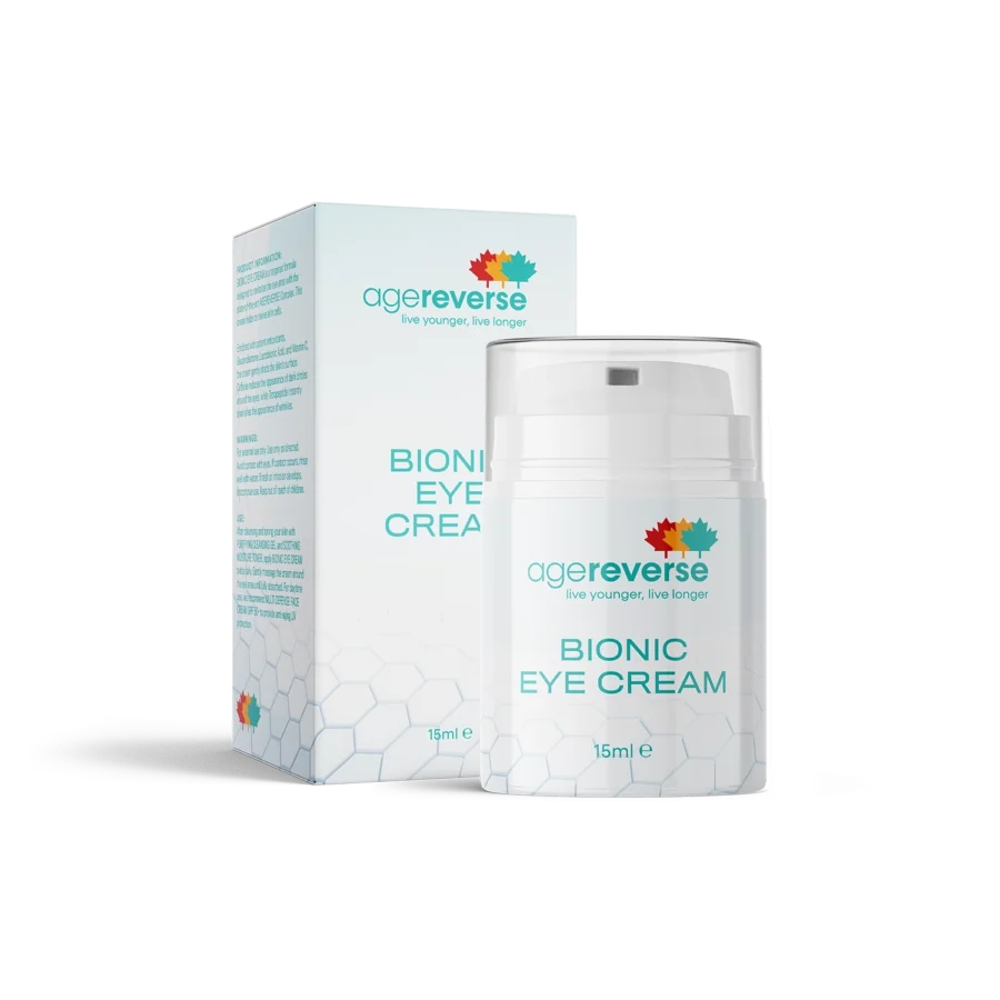 Bionic Eye Cream with caffeine and peptides for under-eye rejuvenation.